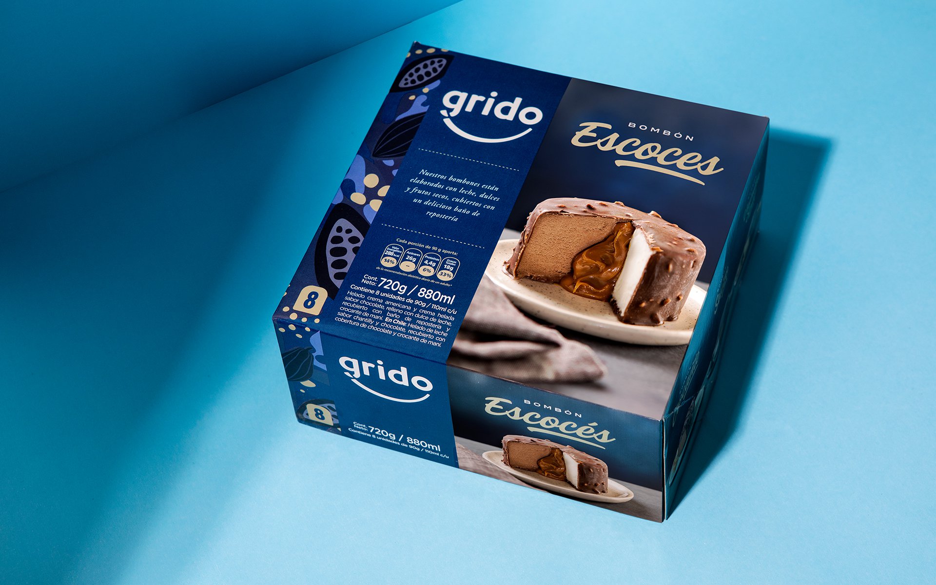 Grido: Un packaging que muestra la calidad del producto que está dentro.